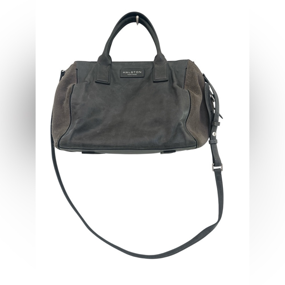 HALSTON HERITAGE Genuine Leather Handbag in Gray